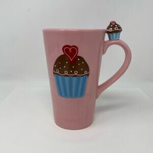 Pink Cupcake love tall coffee mug 6”